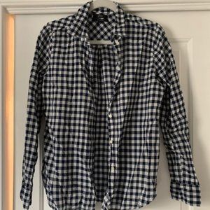 J.Crew Navy and White Gingham Button-down